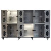 Aeolus S/S Honeycomb Panels Cat Condo Modular Bank with illumination Light
